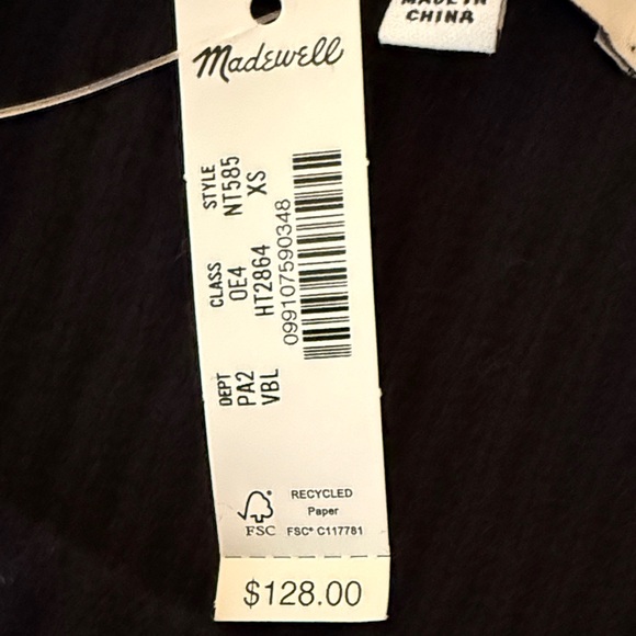 Madewell Black Ribbed Crew Neck Sweater 90%Wool 10% Cashmere - Picture 7 of 14